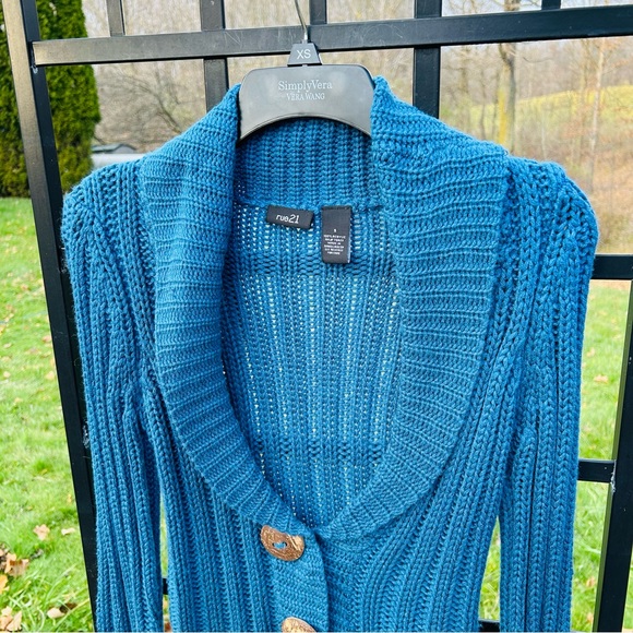 Rue21 Blue Knit Cardigan Sweater | Button Up | Size S - Picture 6 of 13